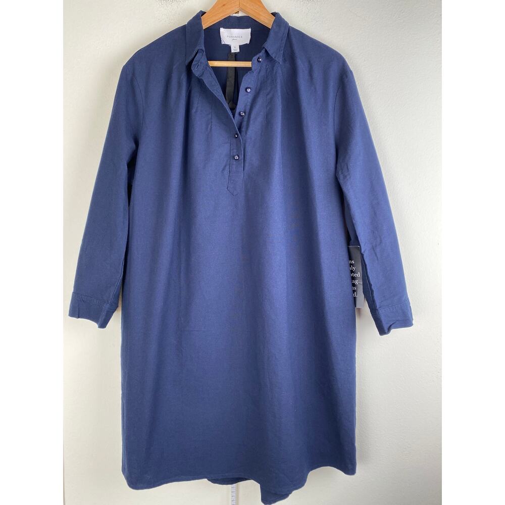Tuckernuck Polly Mini Dress Navy Cotton Collared Shift XL NWT - Picture 7 of 14